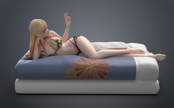 Marin Kitagawa on bed STL - Image 5