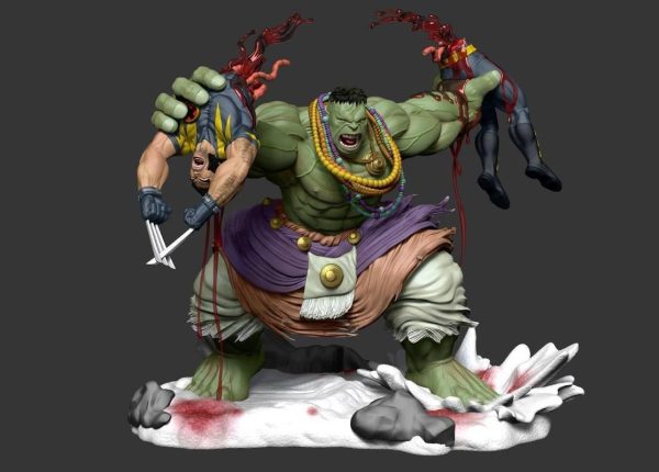 Hulk VS Wolverine Washed 3d stl file - Image 2