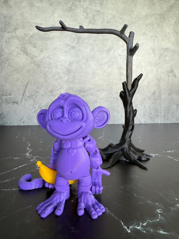 Monkey with Tree and Banana stl file